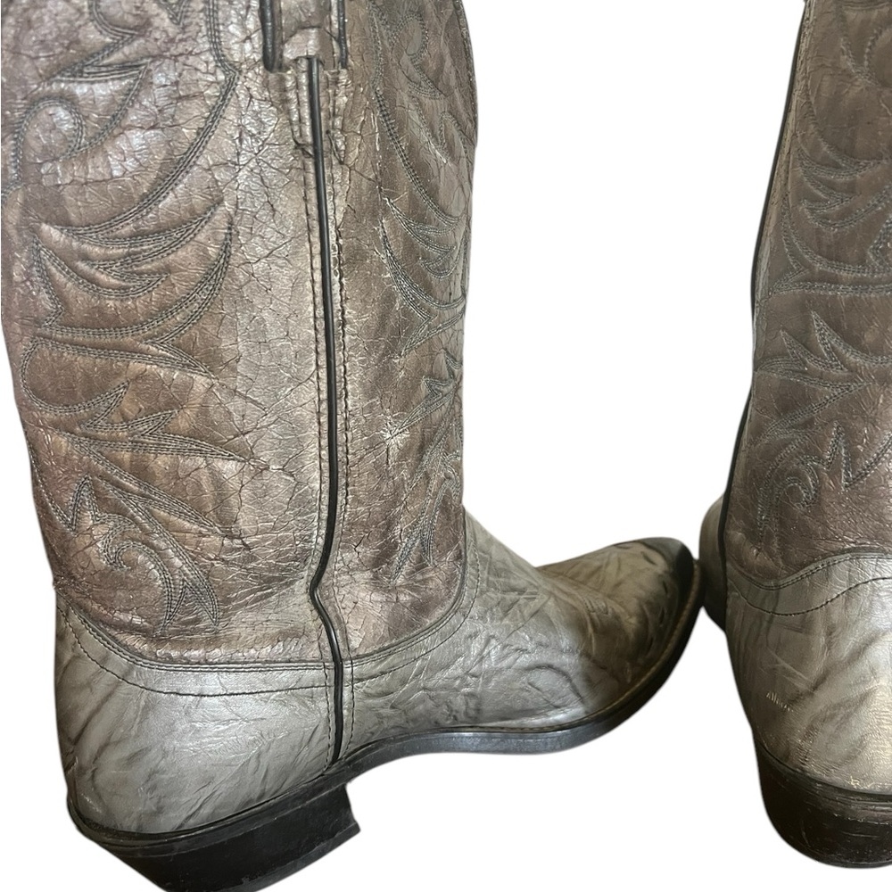 Laredo brand men’s cowboy boots grey color all leather size 10.5 W newer cond - Picture 6 of 10